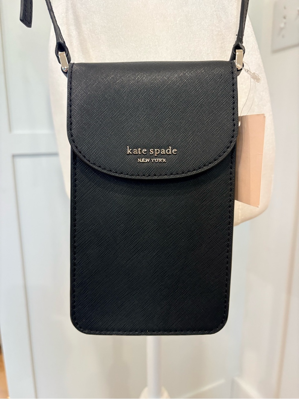 Kate Spade Cameron North South Phone Crossbody Bag Black Saffiano
